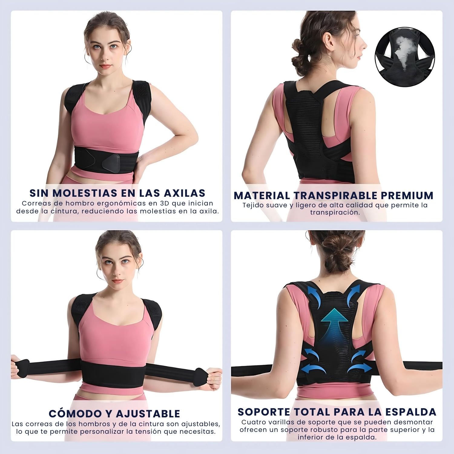CORRECTOR DE POSTURA ESPALDA FAJA AJUSTABLE UNISEX - 6