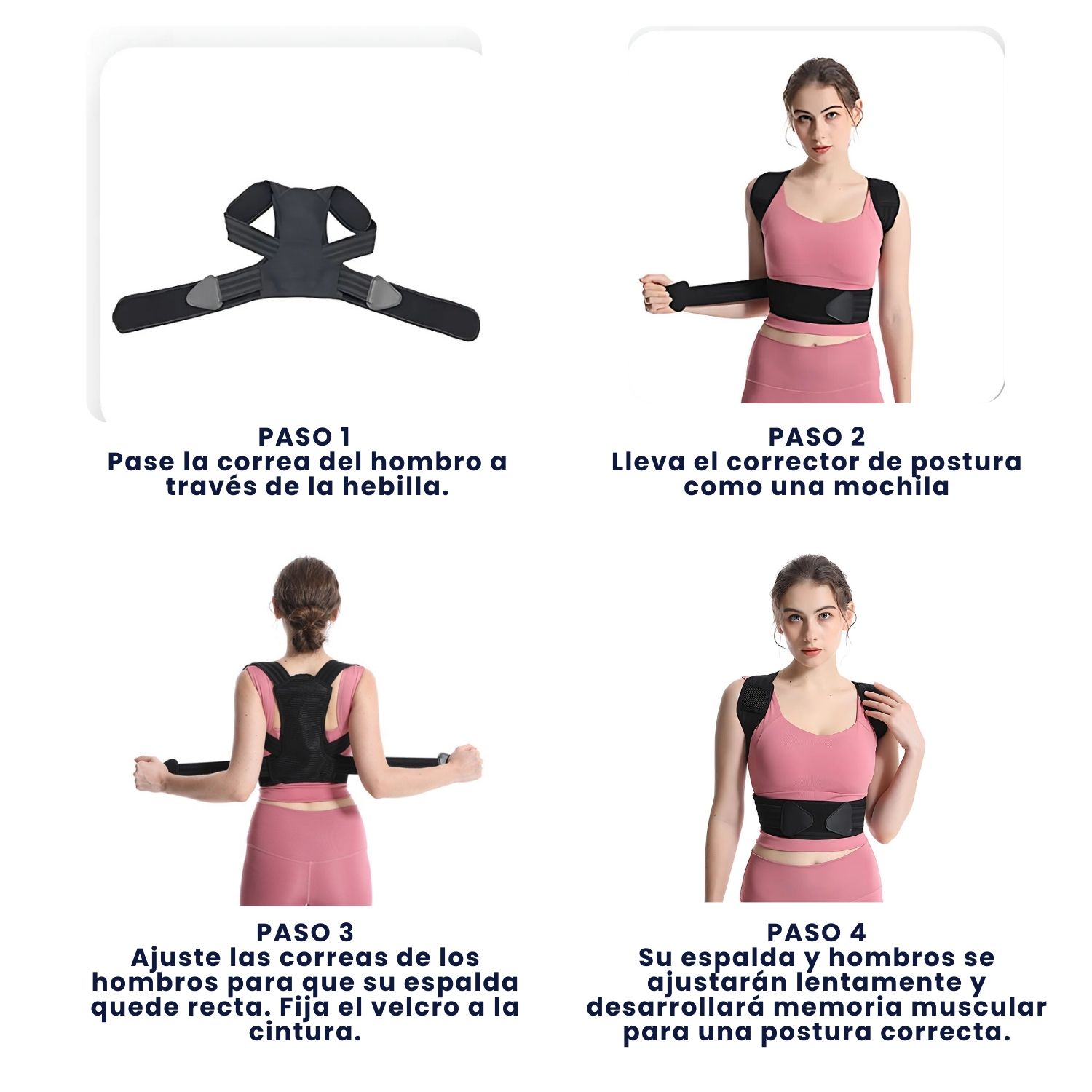 CORRECTOR DE POSTURA ESPALDA FAJA AJUSTABLE UNISEX - 7