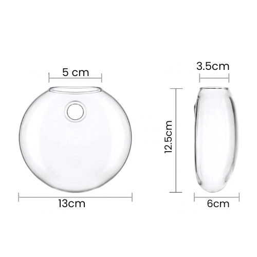 PACK 2 MACETAS DE VIDRIO COLGANTE TRANSPARENTE PARED 13CM - 5