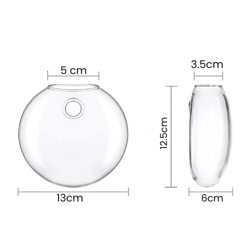 PACK 2 MACETAS DE VIDRIO COLGANTE TRANSPARENTE PARED 13CM - 5