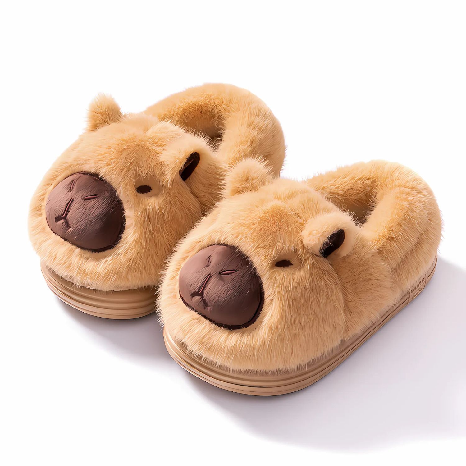 PANTUFLAS DE FELPA SUAVE CAPIBARA KAWAII ANTIDESLIZANTES - 1