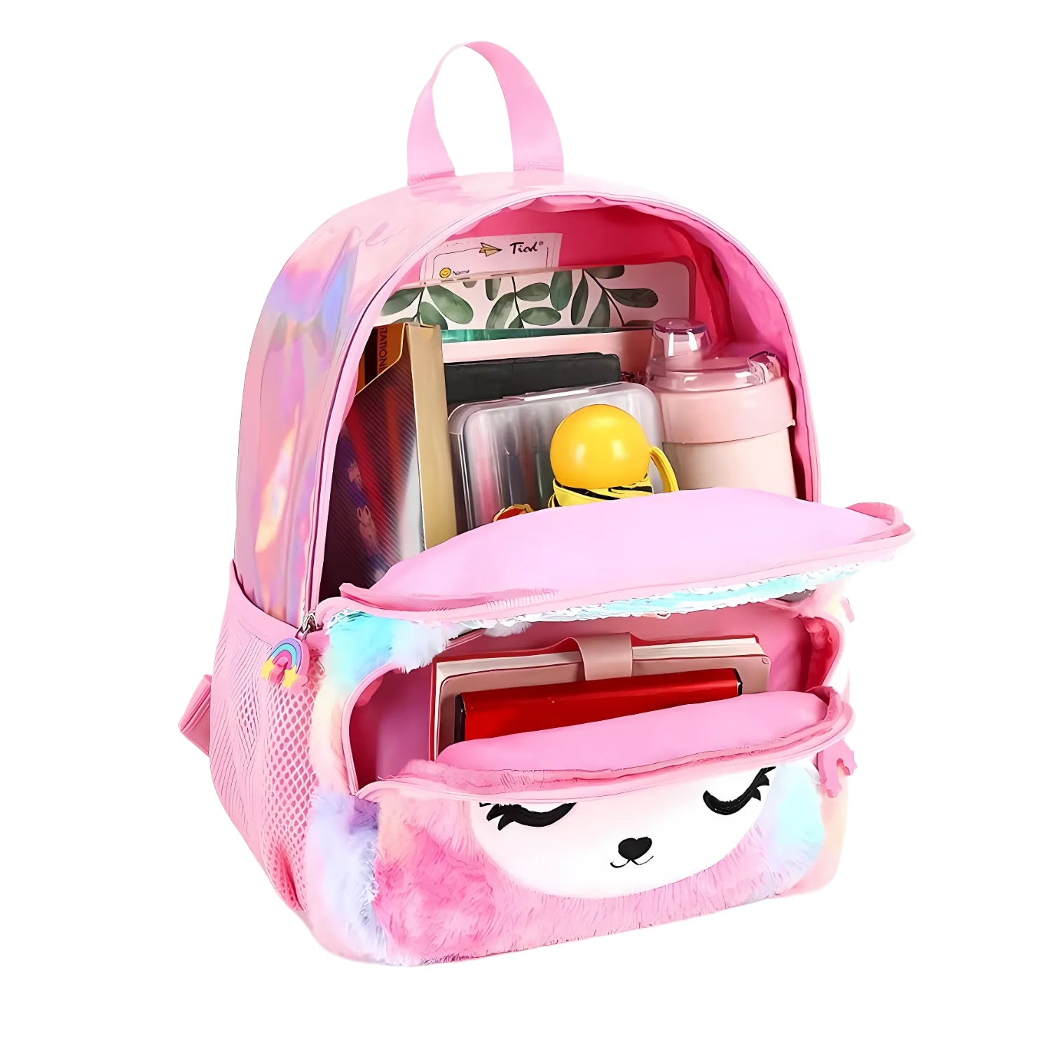 MOCHILA ESCOLAR UNICORNIO FELPA BRILLOS LENTEJUELAS - 6