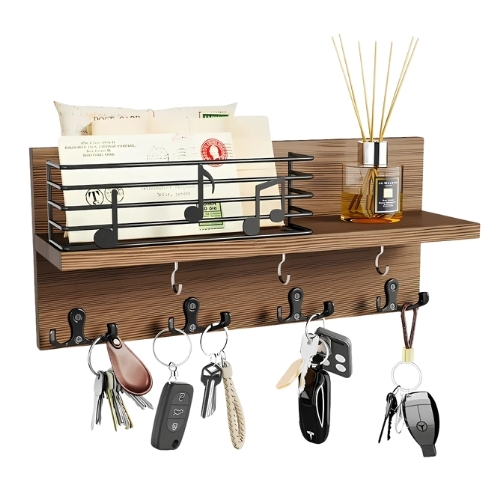 PORTALLAVES DE MADERA COLGADOR SOPORTE LLAVES PARED - 1