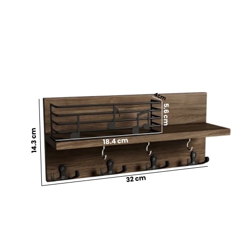 PORTALLAVES DE MADERA COLGADOR SOPORTE LLAVES PARED - 2