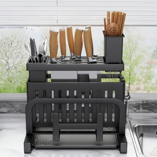 ORGANIZADOR DE CUBIERTOS ESTANTE ESCURRIDOR TABLA DE CORTAR - 6