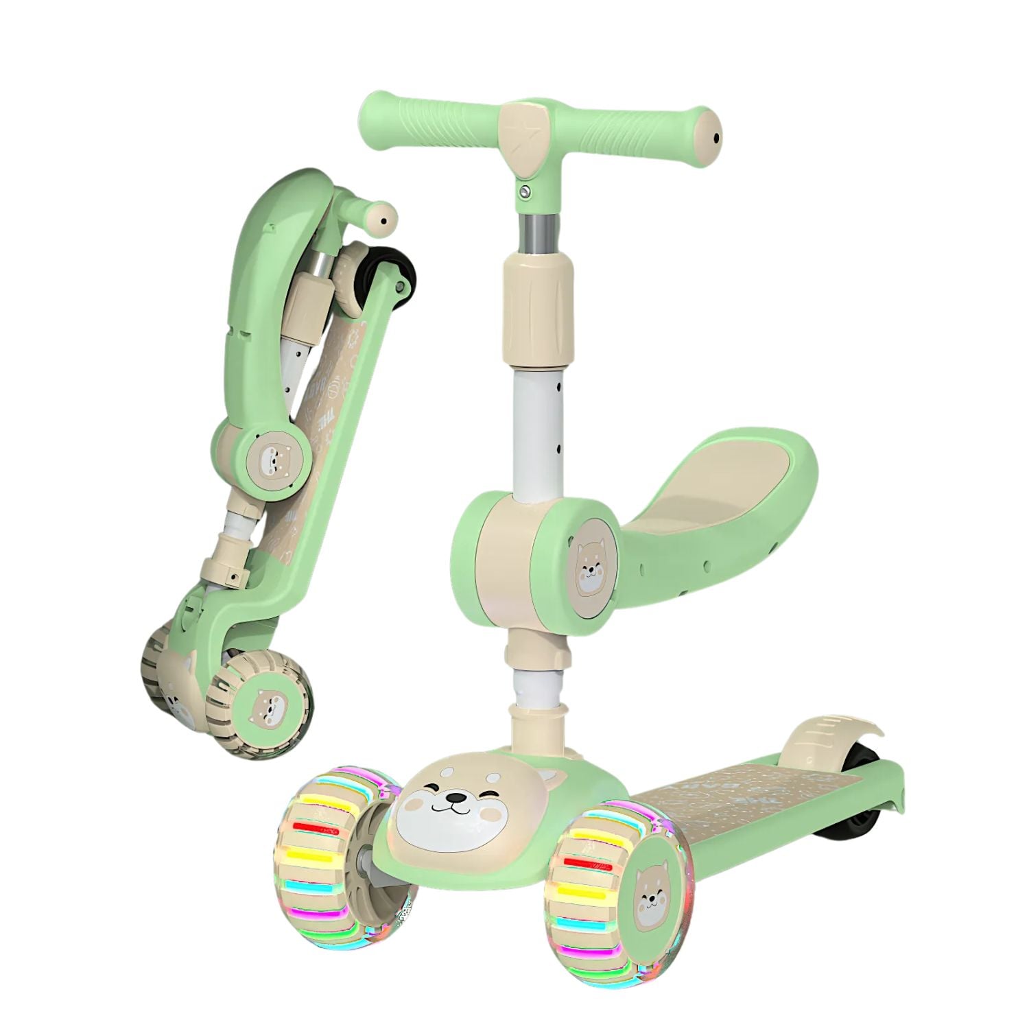 SCOOTER PLEGABLE MONOPATIN AJUSTABLE CON LUCES LED - 1