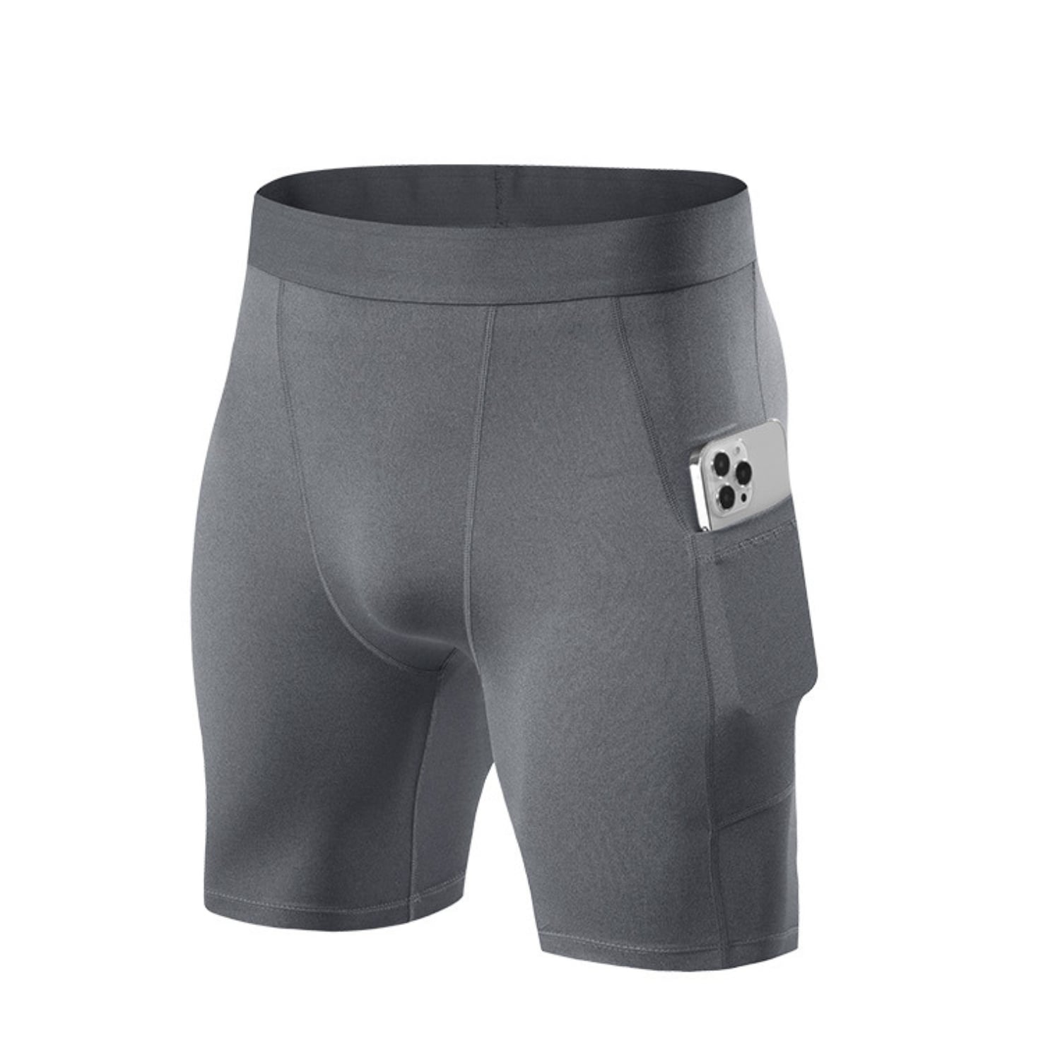 SHORT DEPORTIVO CALZA HOMBRE GIMNASIO LICRA CON BOLSILLO - 1