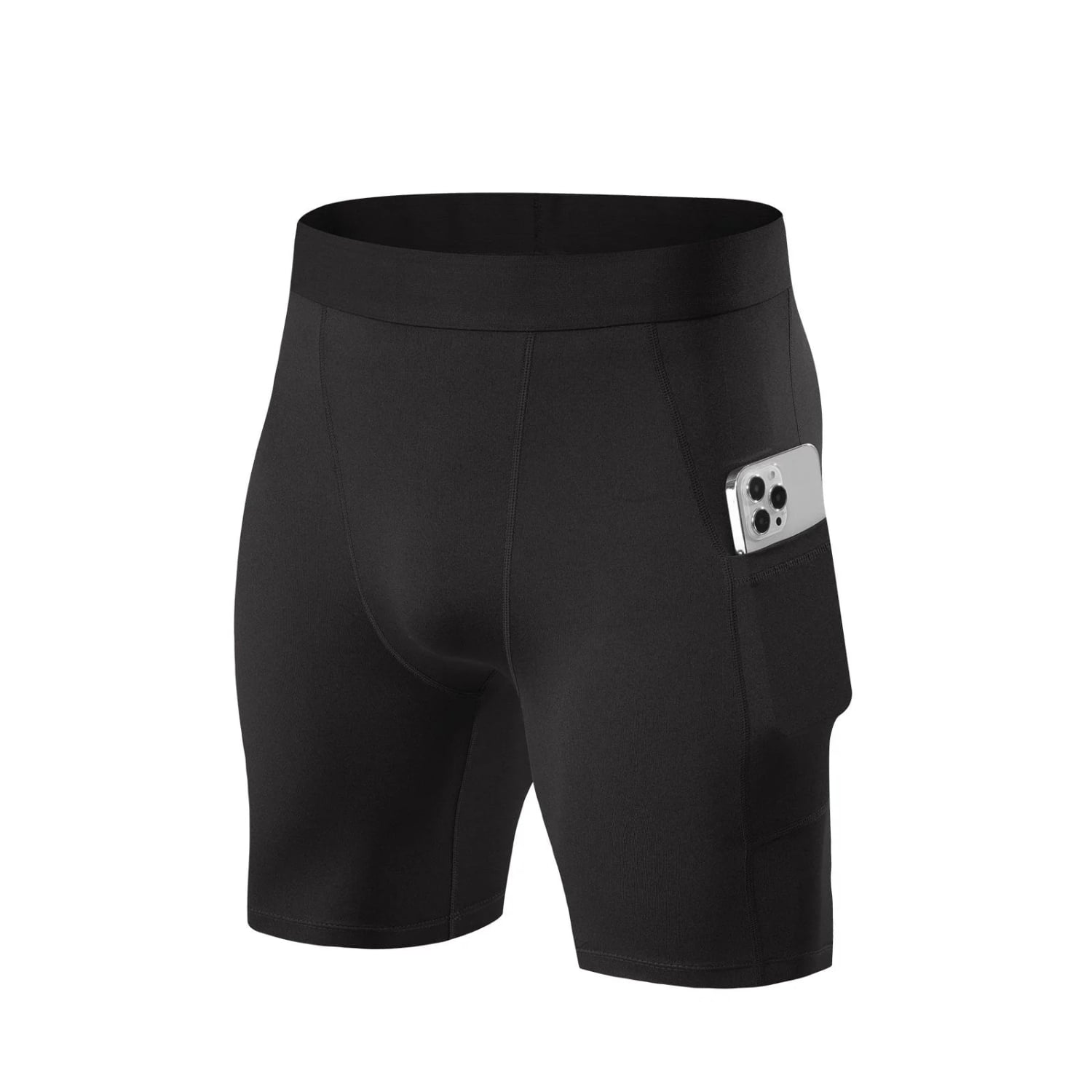 SHORT DEPORTIVO CALZA HOMBRE GIMNASIO LICRA CON BOLSILLO - 1