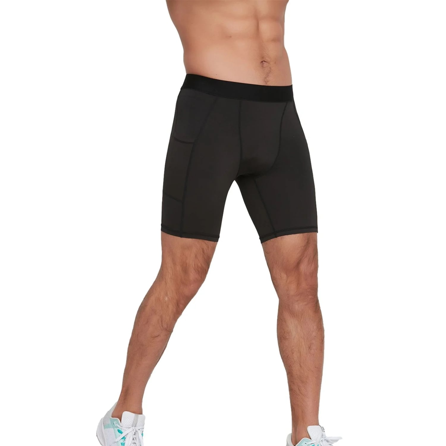 SHORT DEPORTIVO CALZA HOMBRE GIMNASIO LICRA CON BOLSILLO - 2