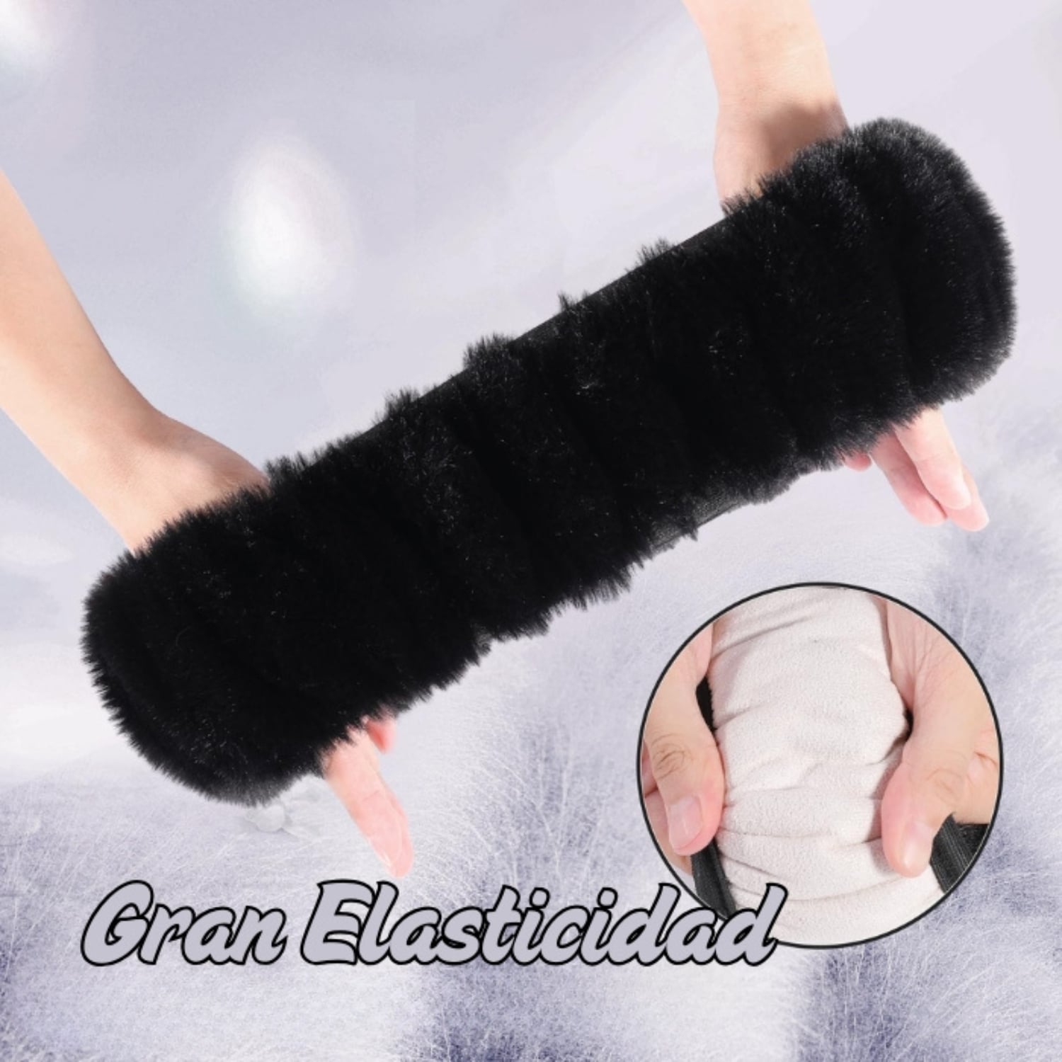 KIT FUNDA DE VOLANTE POMO FRENO CINTURON REPOSABRAZOS FELPA - 3