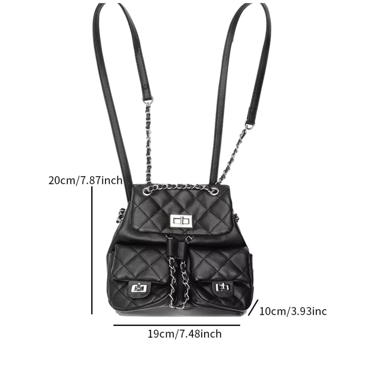 CARTERA DE CUERO PU TIPO MOCHILA URBANA ELEGANTE PARA DAMA - 2