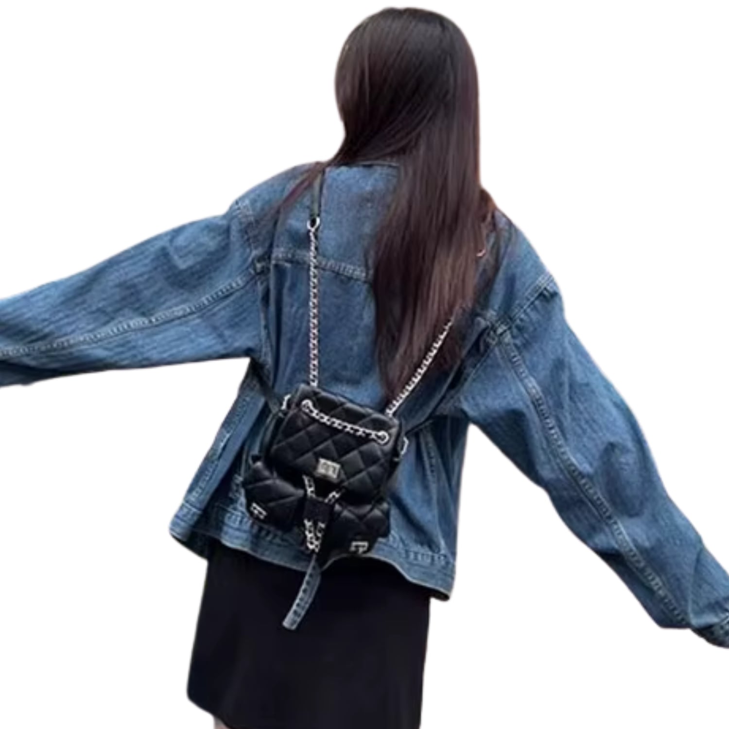 CARTERA DE CUERO PU TIPO MOCHILA URBANA ELEGANTE PARA DAMA - 3