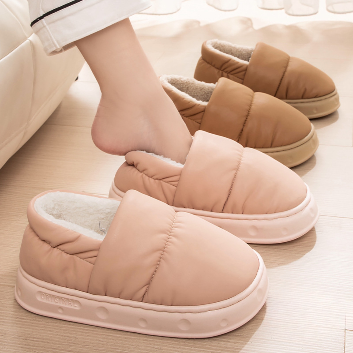 ZAPATOS IMPERMEABLES DE INVIERNO PANTUFLAS CON CHIPORRO - 3