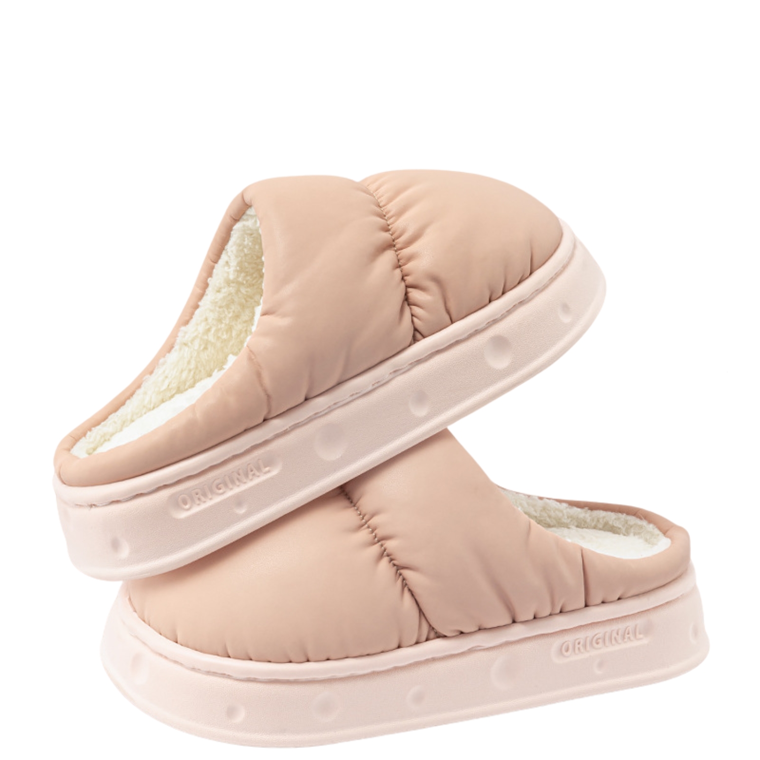 PANTUFLAS DE ALGODÓN ACOLCHADAS POLAR CÁLIDAS IMPERMEABLES - 1