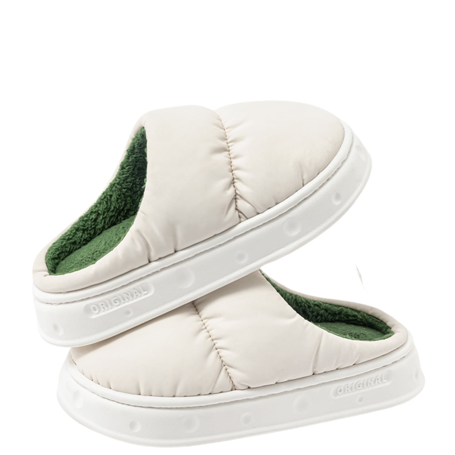 PANTUFLAS DE ALGODÓN ACOLCHADAS POLAR CÁLIDAS IMPERMEABLES - 1