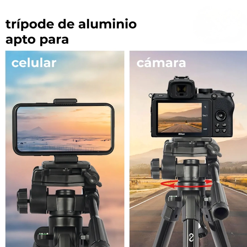 TRÍPODE PARA CAMARA ESTABILIZADOR TELEFONO SOPORTE PORTATIL - 4