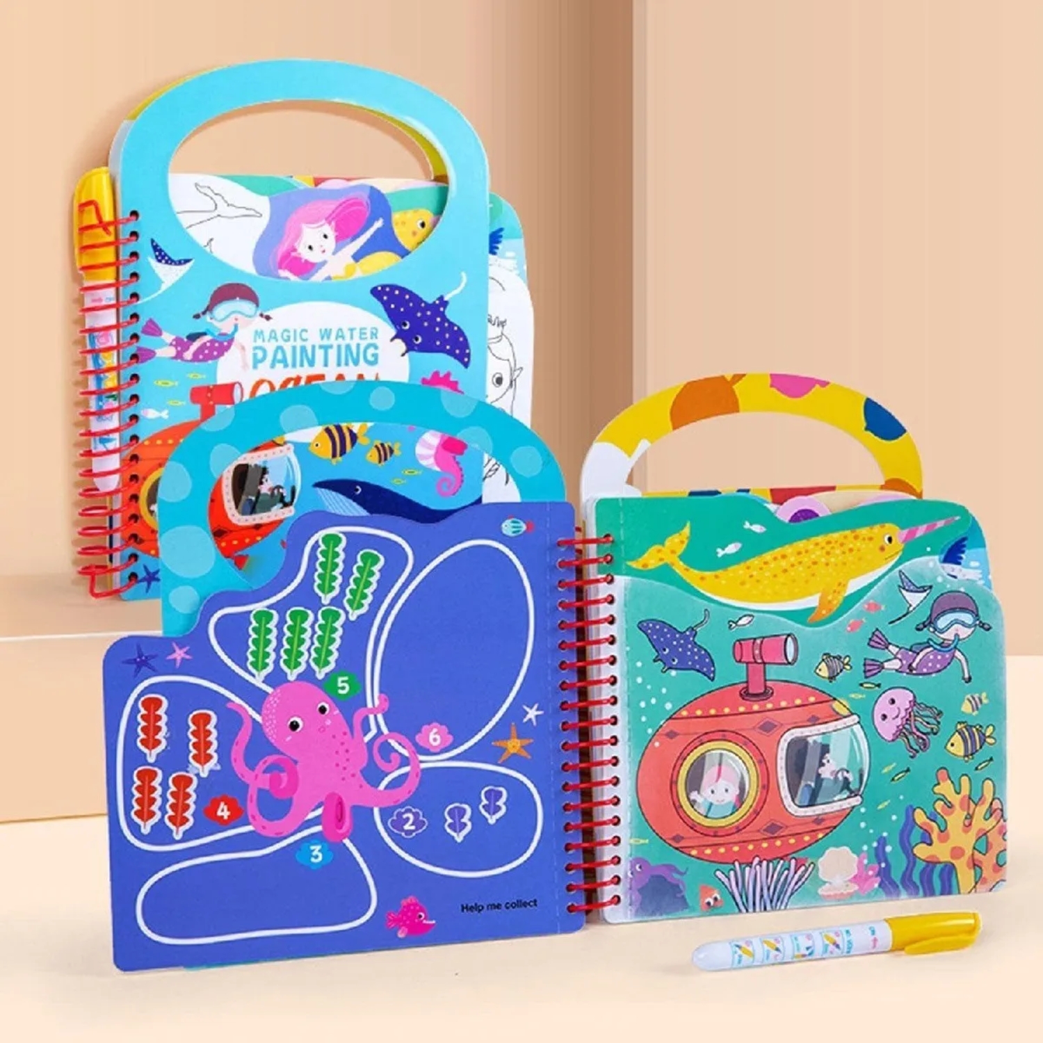LIBRO MÁGICO CUADERNO DIDÁCTICO NIÑOS PARA PINTAR CON AGUA - 3