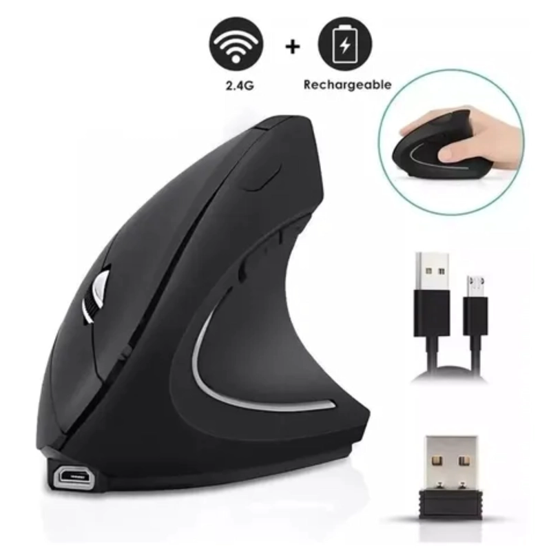 RATON VERTICAL MOUSE INALAMBRICO ERGONOMICO GAMER 2.4G USB - 2