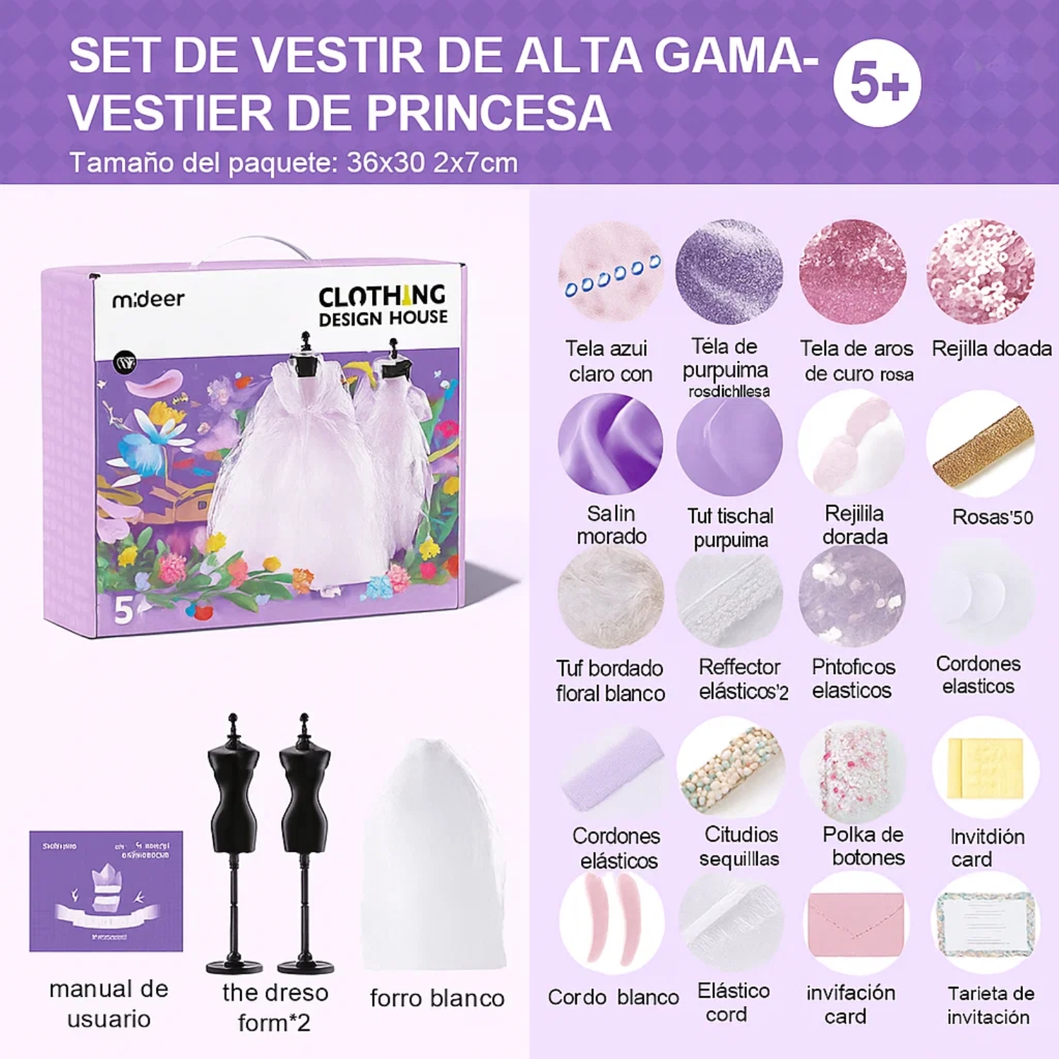 KIT DISEÑO DE MODA JUEGO INFANTIL DE VESTUARIO COSTURA - 4