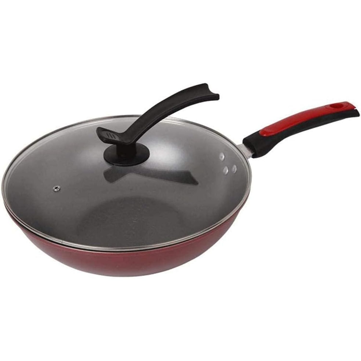 SARTÉN WOK DE COCINA CON TAPA 32 CM COCCION ANTIADHERENTE - 1