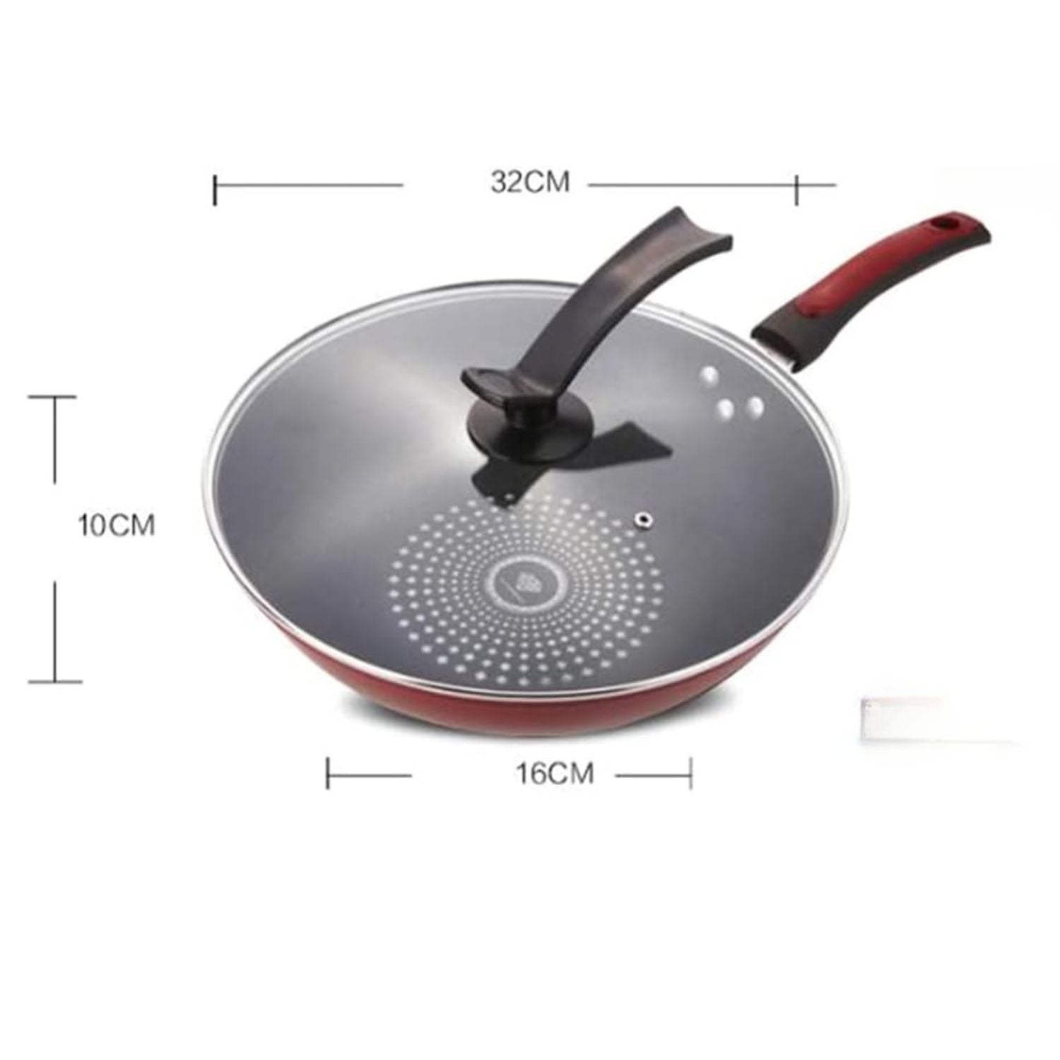 SARTÉN WOK DE COCINA CON TAPA 32 CM COCCION ANTIADHERENTE - 2