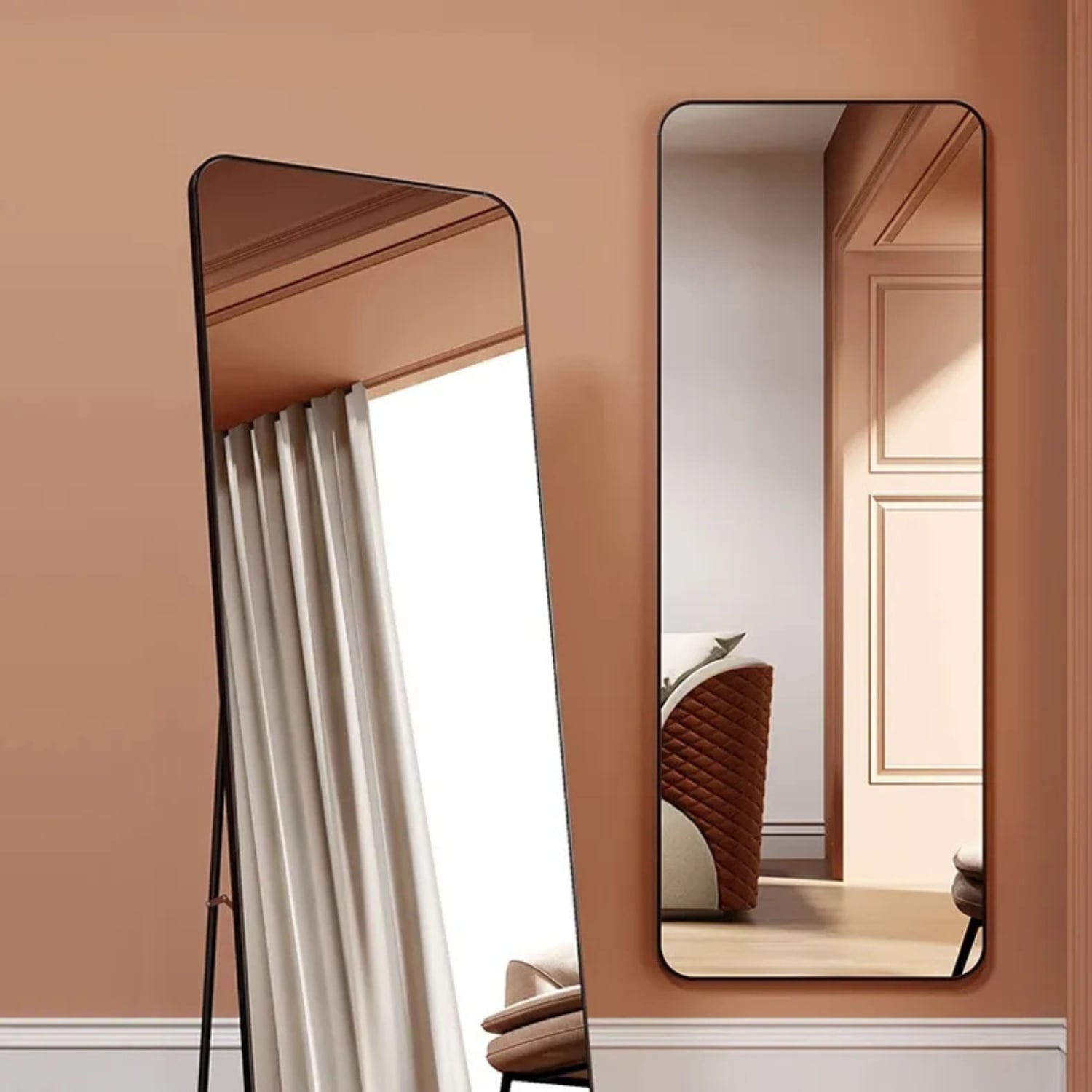 ESPEJO RECTANGULAR DE CUERPO ENTERO 150X40CM CON SOPORTE - 3