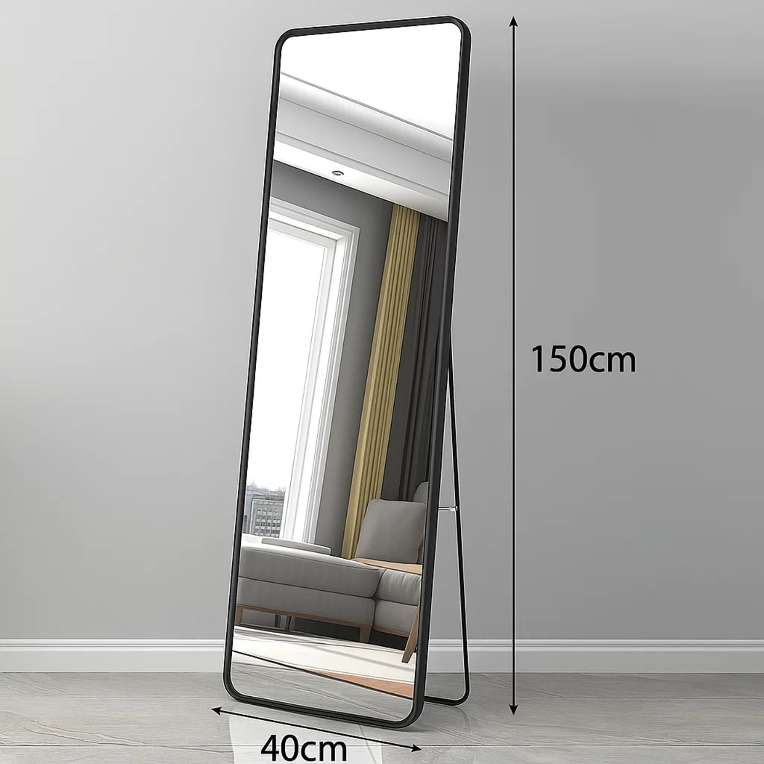 ESPEJO RECTANGULAR DE CUERPO ENTERO 150X40CM CON SOPORTE - 6