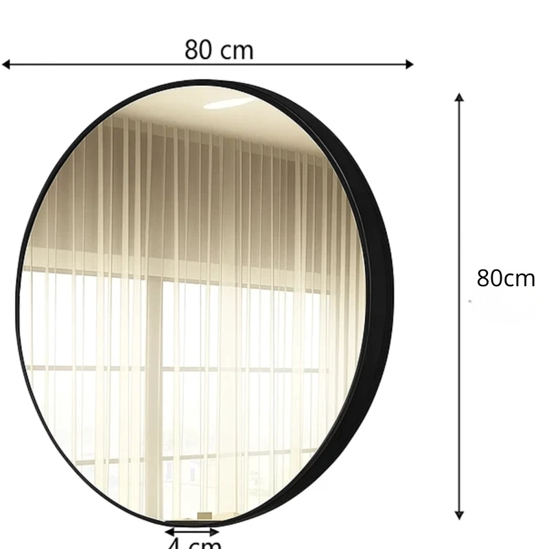 ESPEJO CIRCULAR DE PARED ELEGANTE REDONDO 80CM DE DIAMETRO - 3