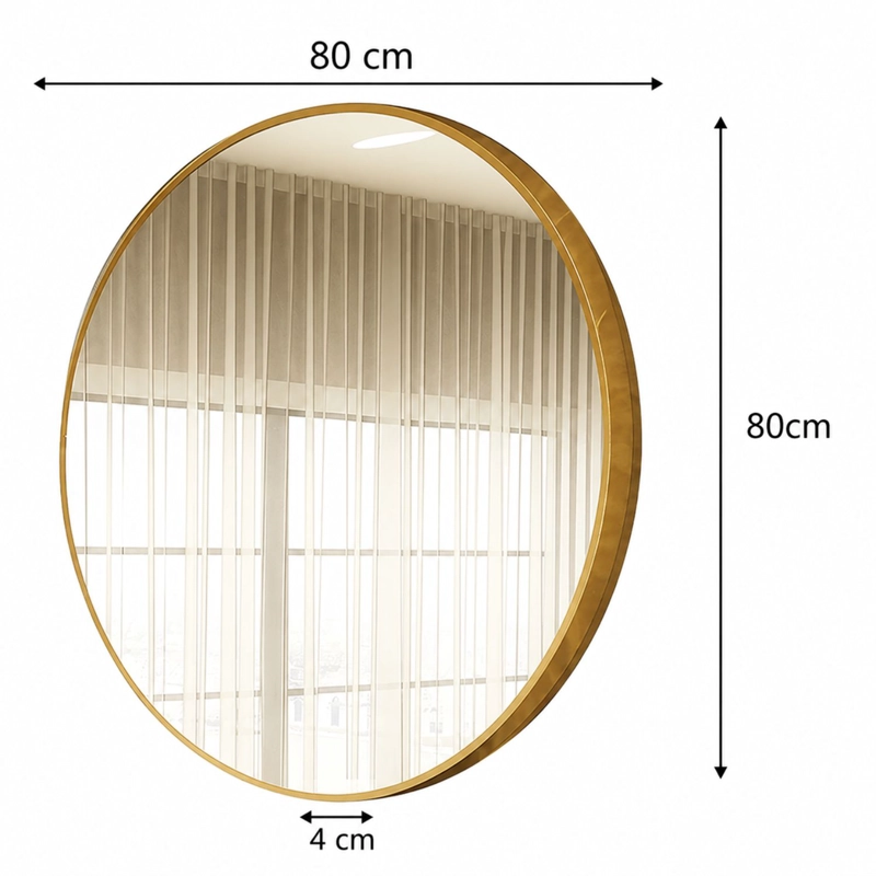 ESPEJO CIRCULAR DE PARED ELEGANTE REDONDO 80CM DE DIAMETRO - 3