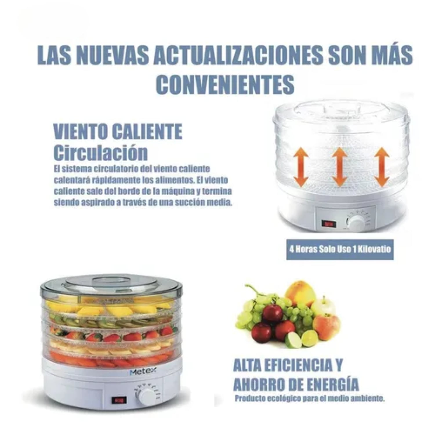 DESHIDRATADOR DE ALIMENTOS FRUTAS VERDURAS 220V ELECTRICO - 3