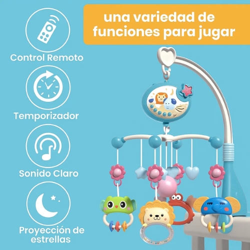 MOVIL GIRATORIO 360 MUSICAL RELAJANTE PARA CUNA BEBE S - 6