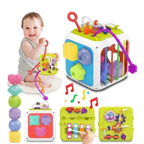 CUBO PARA BEBE JUGUETE INTERACTIVO DIDACTICO SENSORIAL - 1