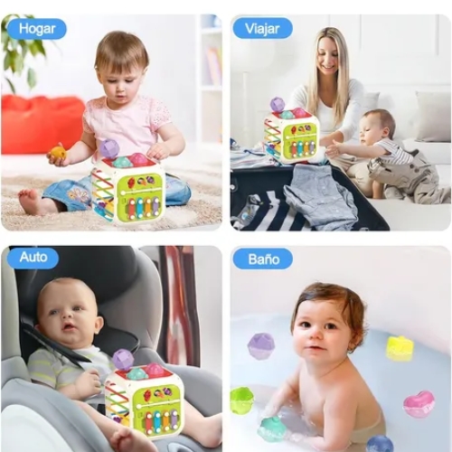 CUBO PARA BEBE JUGUETE INTERACTIVO DIDACTICO SENSORIAL - 2