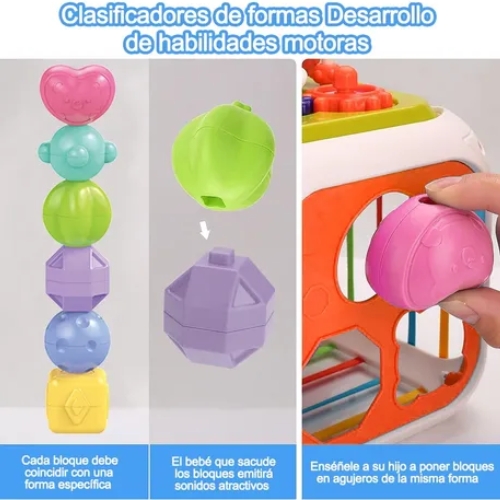 CUBO PARA BEBE JUGUETE INTERACTIVO DIDACTICO SENSORIAL - 5