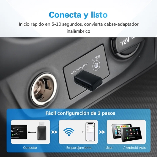 ADAPTADOR CARPLAY INALAMBRICO USB CONEXION AUTOMATICA - 5