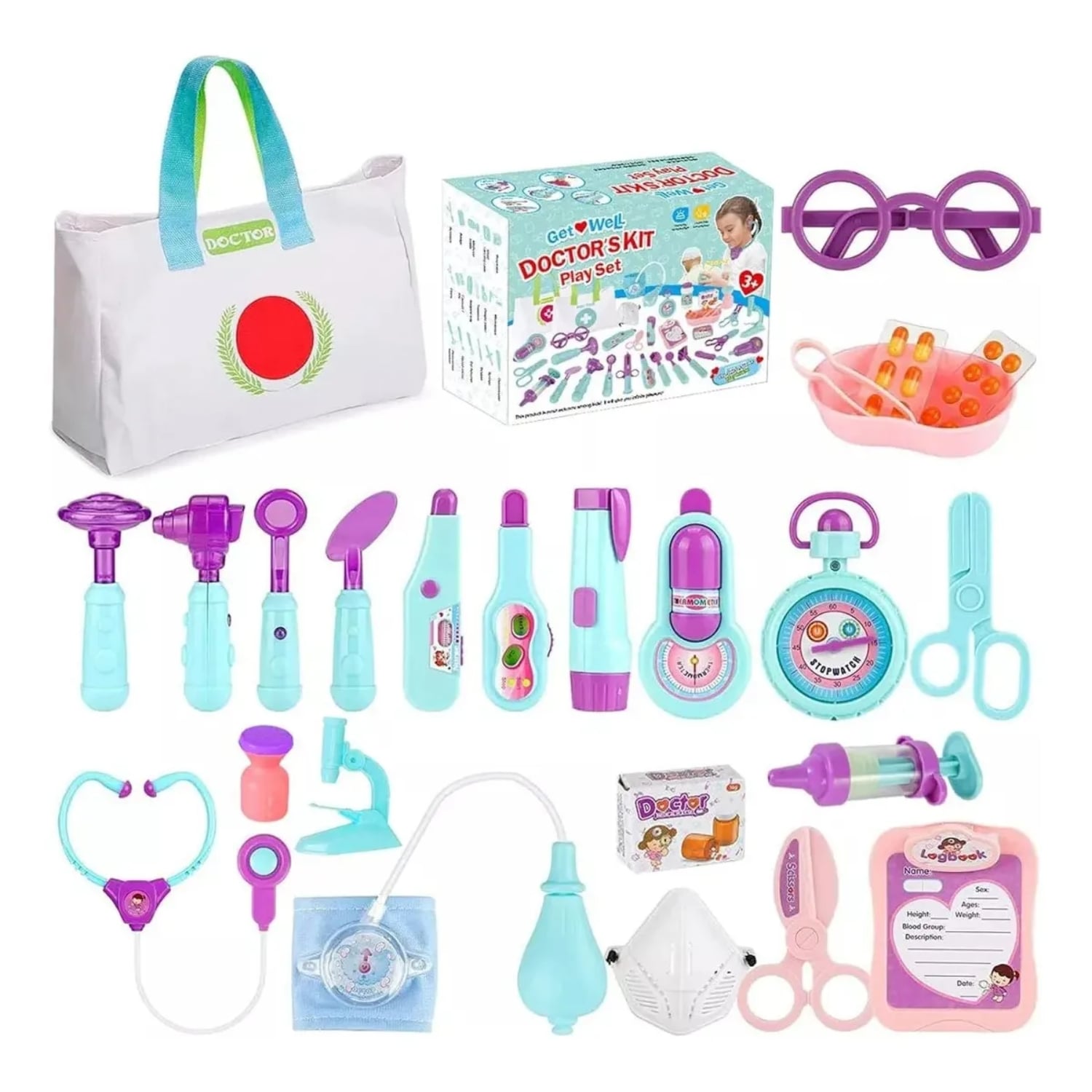 SET JUGUETES DOCTOR ME DICO ROL INFANTIL NINOS CON LUZ