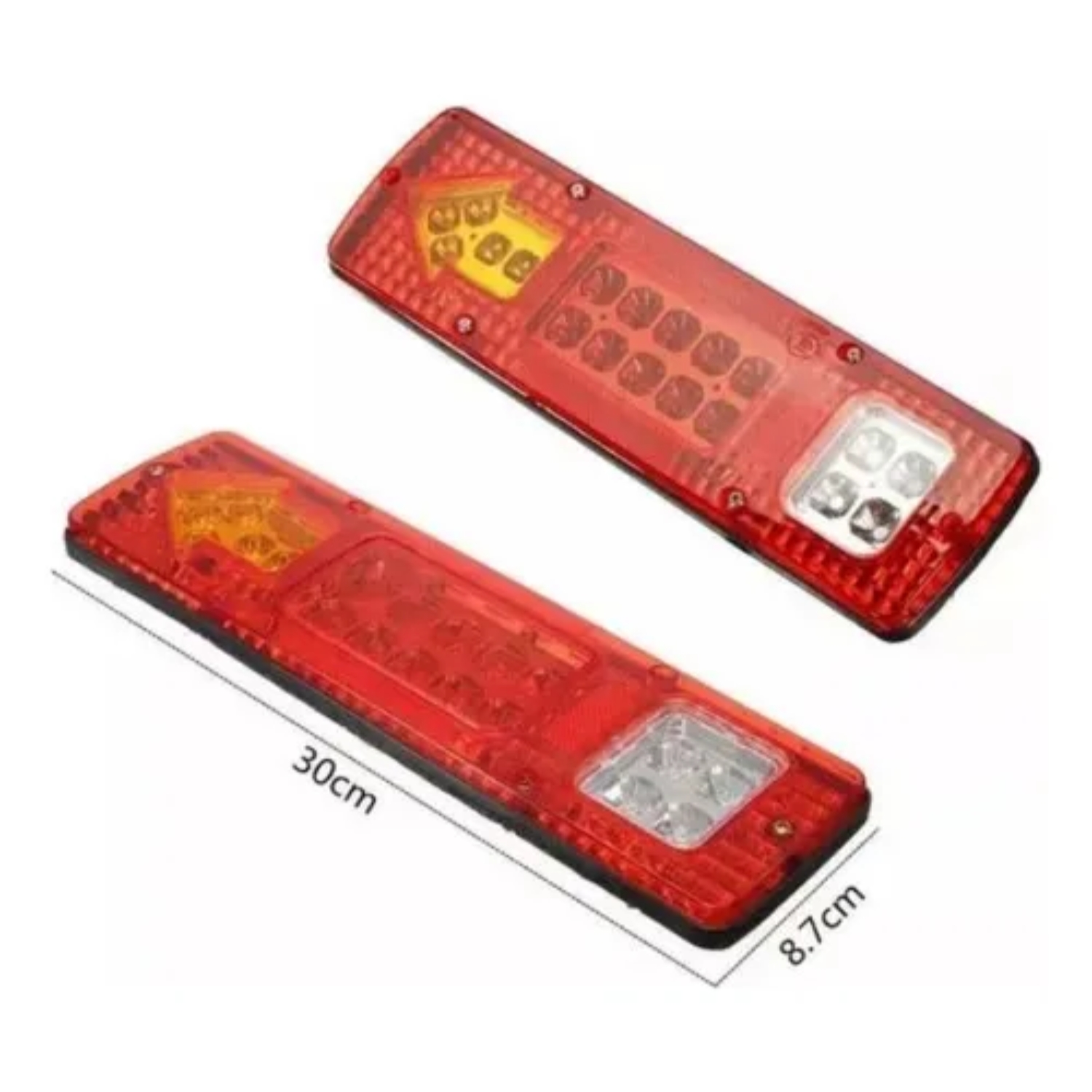 KIT 2 FOCOS LUZ LED TRASERA 12V PARA AUTOS CAMION UNIVERSAL - 2