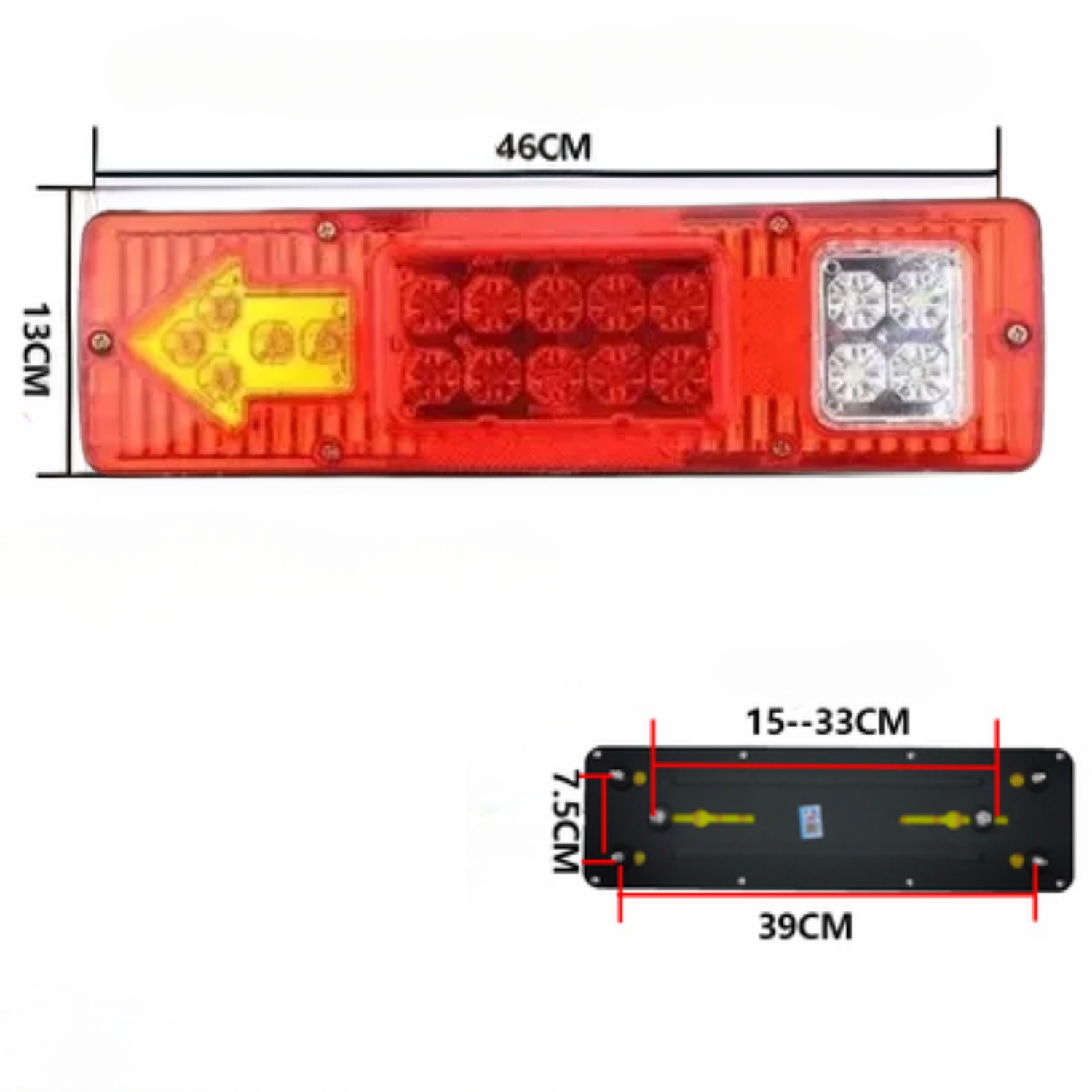 KIT 2 FOCOS LUZ LED TRASERA 24V PARA AUTOS CAMION UNIVERSAL - 5