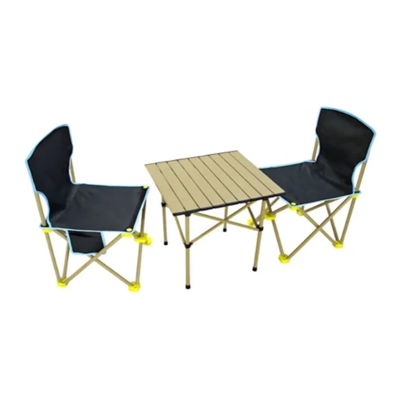 Set Mesa Y 2 Sillas Plegables Exterior Camping Portátil - 1
