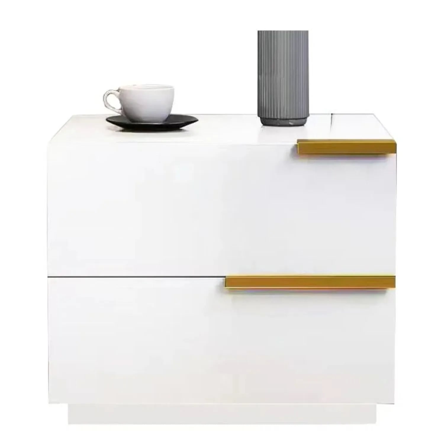 MESA DE NOCHE VELADOR 2 CAJONES 50X42X47CM MODERNA ELEGANTE - 1