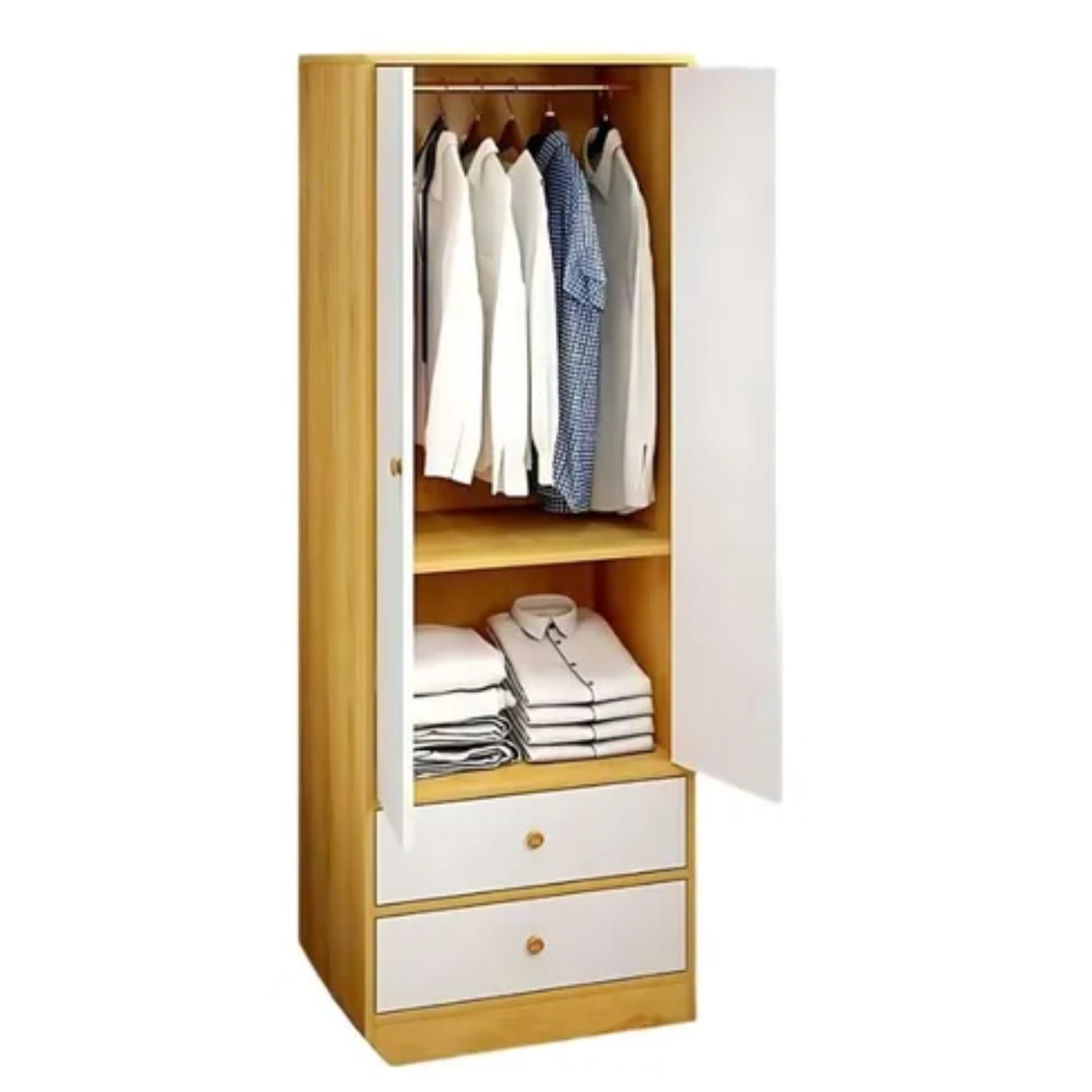 ARMARIO CLOSET DE MADERA 60X40X180 CON 2 PUERTAS DORMITORIO - 1