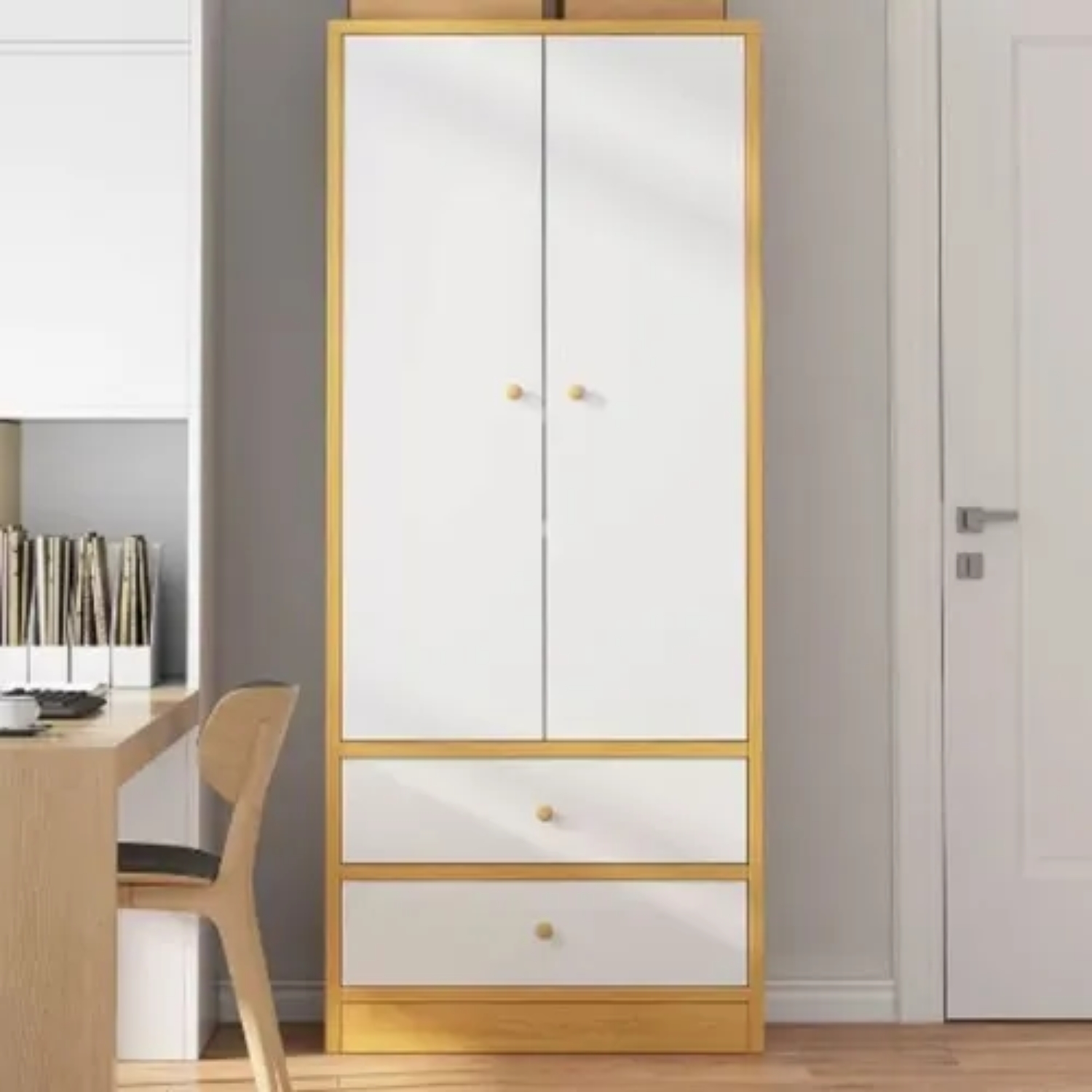 ARMARIO CLOSET DE MADERA 60X40X180 CON 2 PUERTAS DORMITORIO - 3