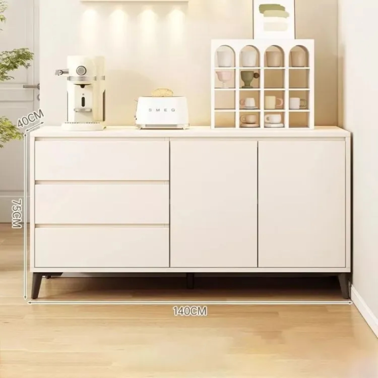 RACK TV MULTIFUNCIONAL LIVING DORMITORIO 140X40X75 MODERNO - 2