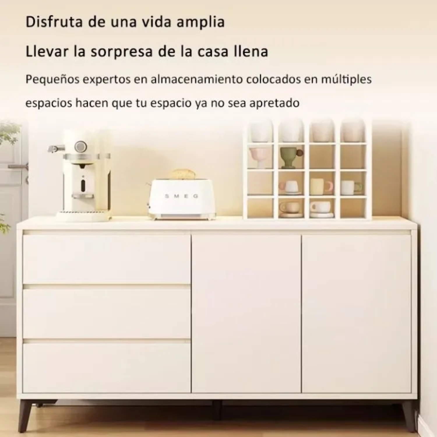 RACK TV MULTIFUNCIONAL LIVING DORMITORIO 140X40X75 MODERNO - 4