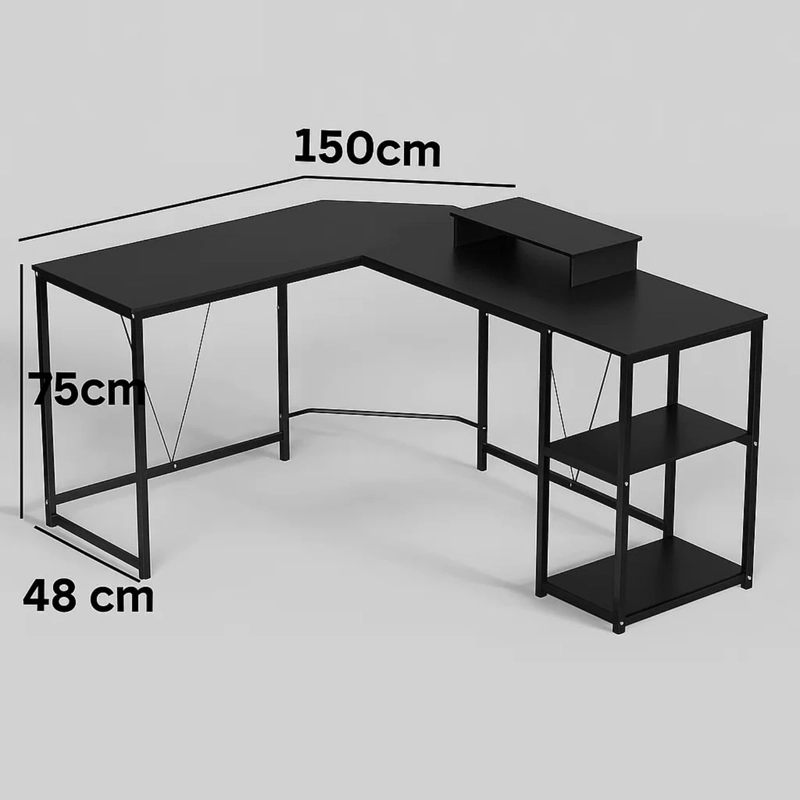 ESCRITORIO ESQUINERO 150X48X75 EN FORMA DE L MINIMALISTA - 2