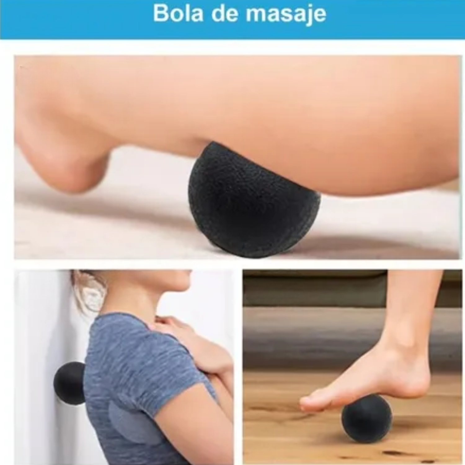 RODILLO MASAJE MUSCULAR KIT 6 PIEZAS YOGA PILATES ELONGACION - 5