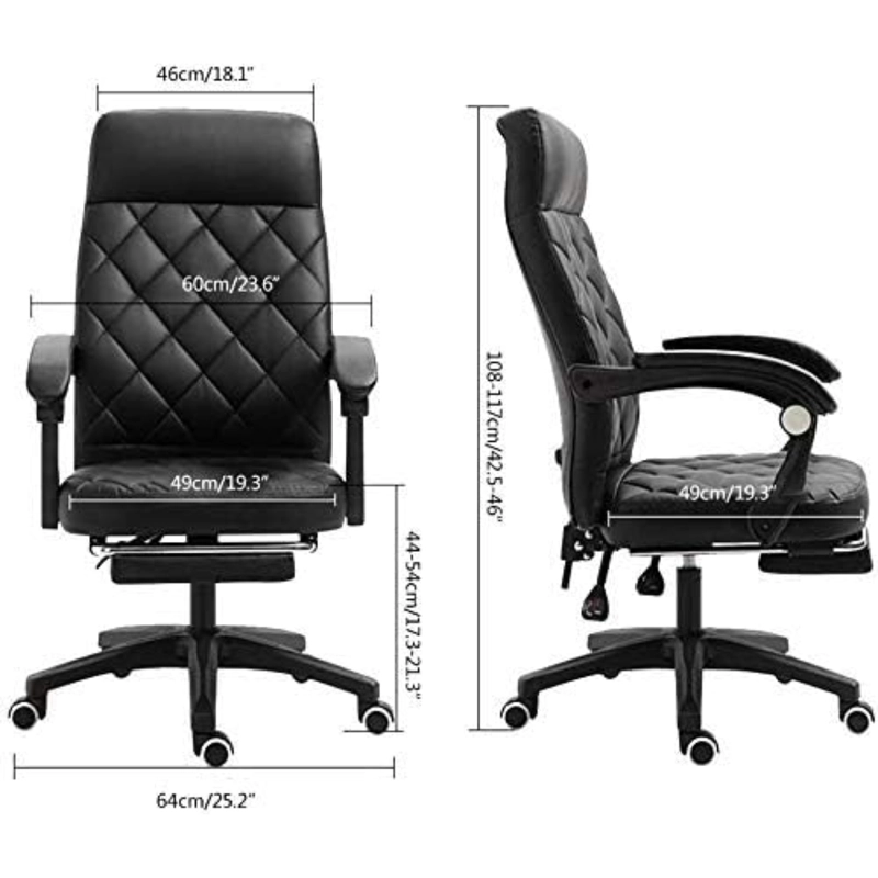SILLA DE OFICINA ESCRITORIO EJECUTIVA CON REPOSAPIES - 2