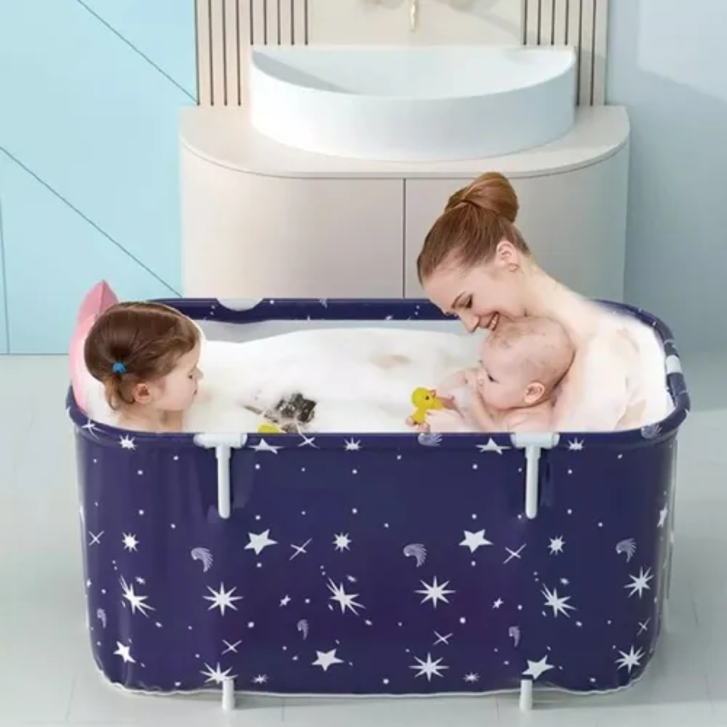 BAÑERA PLEGABLE ADULTOS NIÑOS 120X55CM SPA PORTATIL - 6