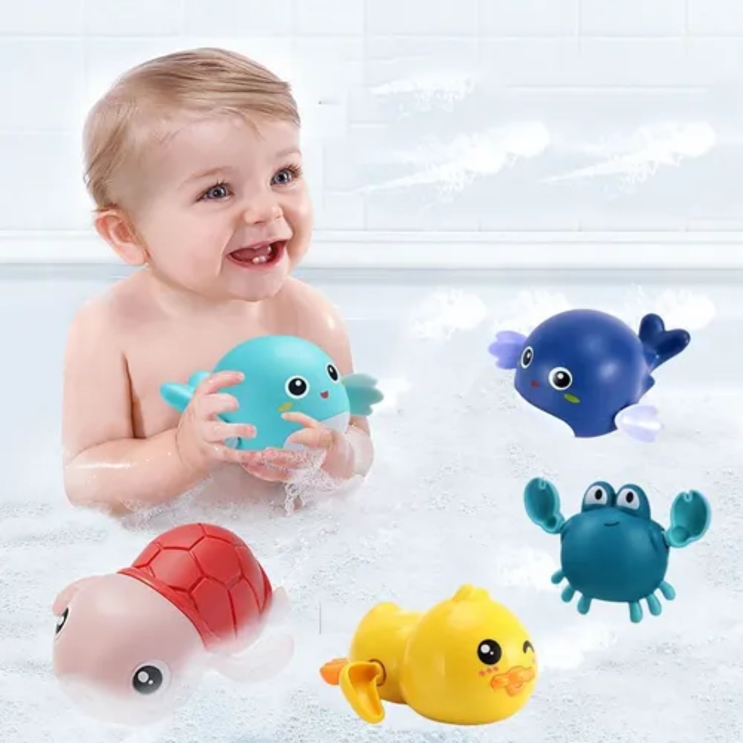 KIT 5 JUGUETES PARA BAÑO DUCHA BAÑERA PARA BEBE NIÑOS - 2