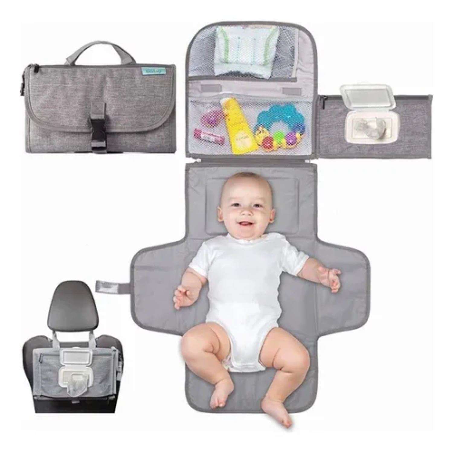 CAMBIADOR MUDADOR PAÑALES BEBE PLEGABLE PORTATIL IMPERMEABLE - 1